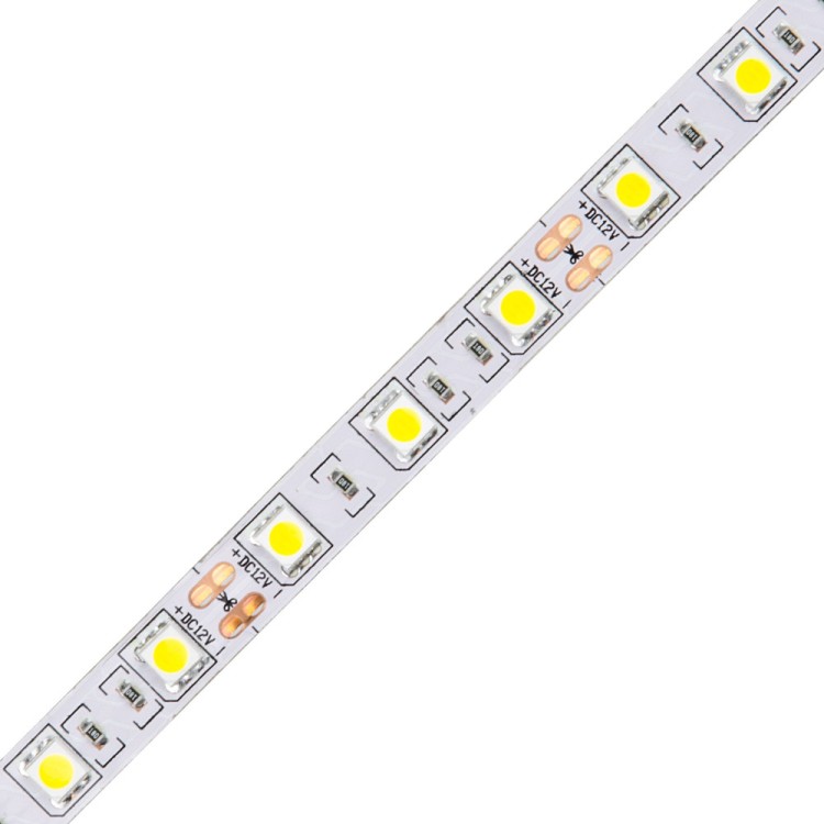 Светодиодная лента  ULS-Q221 5050-60LED/m-10mm-IP20-DC12V-14,4W/m-5M-6500K катушка в герметичной упаковке