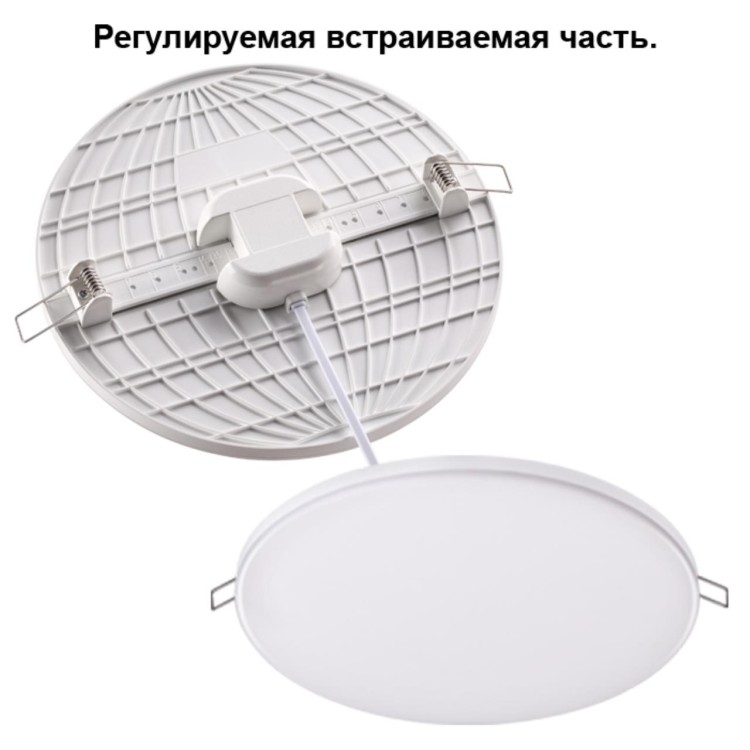 358143 SPOT NT19 078 белый Встраиваемый светильник IP20 LED 3000K 18W 85 - 265V MOON