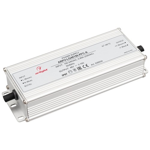 Блок питания ARPV-LG48150-PFC-A (48V, 3.15A, 150W) (ARL, IP67 Металл, 5 лет)