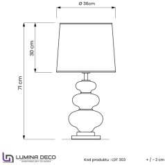 Интерьерная настольная лампа  LDT 303 F.GD+WT