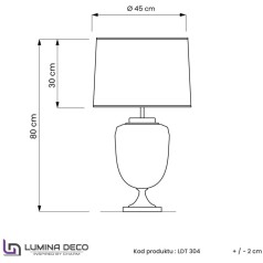 Интерьерная настольная лампа  LDT 304 CHR+WT