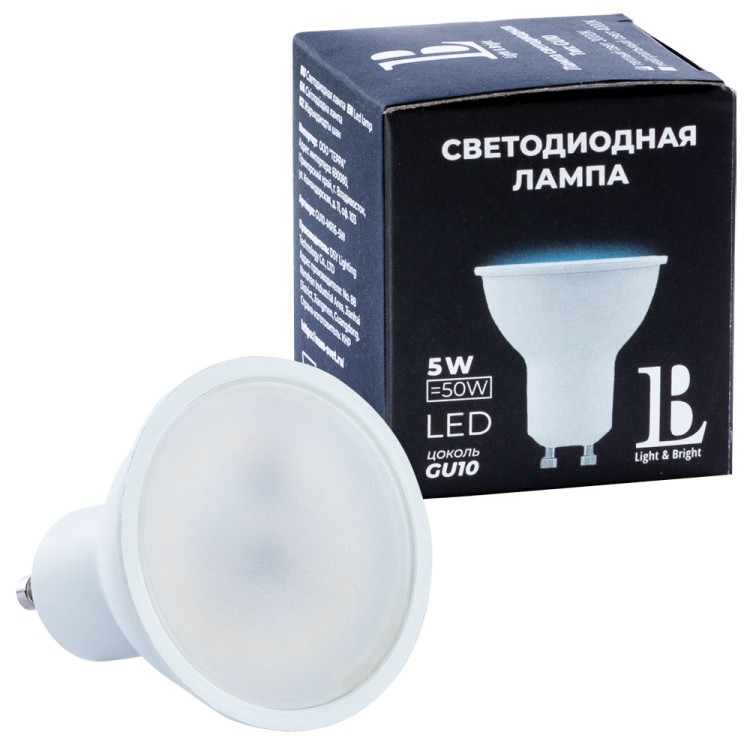 Лампочка светодиодная  GU10-5W-MR16-4000K_lb